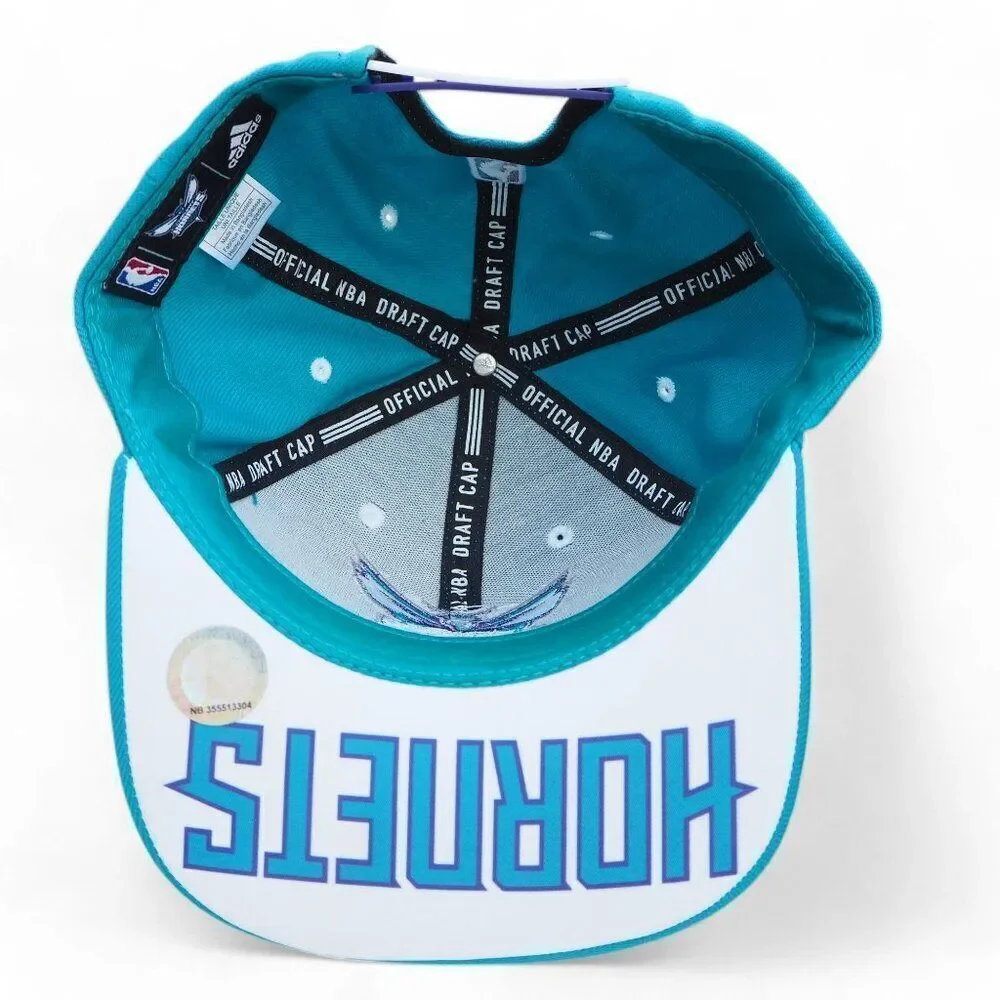 Adidas Charlotte Hornets 2023 Draft Snapback Hat Teal‎ / Purple OS
